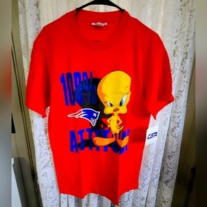 NWT CSA Looney Tunes game day 100% Patriots attitude short sleeve T-shirt.